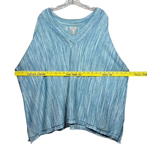 NWT LOGO by Lori Goldstein Dolman Sleeve V-Neck Sweater Azure Blue Size L - Picture 5 of 9